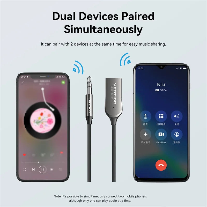 Bluetooth 5.4 Aux Adapter Wireless Car Bluetooth Receiver USB to 3.5Mm Jack Audio Music Mic Handsfree for Car Speaker