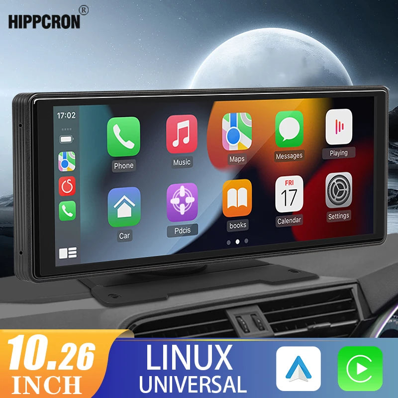 10.26” Carplay Android Auto Car Radio Multimedia Video Player IPS Touch Screen with AUX USB Support Rearview Camera