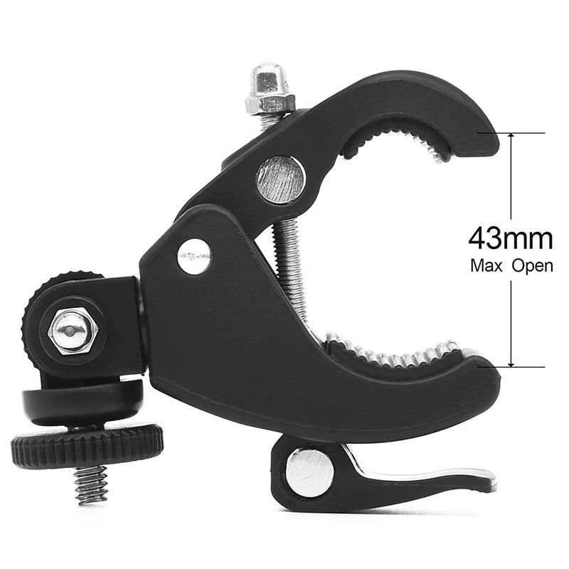 Universal 360 Degree Rotating 1/4 Camera DV Bike Bicycle Handlebar Clamp Bracket Tripod Mount Screw Clip for Sport Camera GOPRO