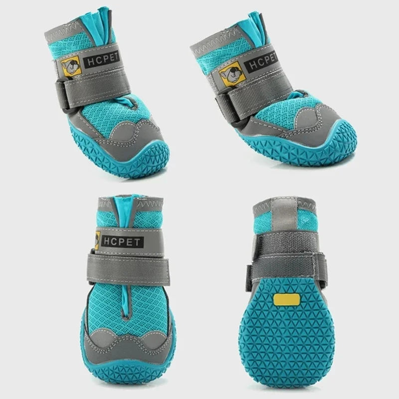 Durable and Breathable 4-Piece Dog Shoe Set for Large Dogs - Anti-Slip Outdoor Footwear for Hiking and Daily Use