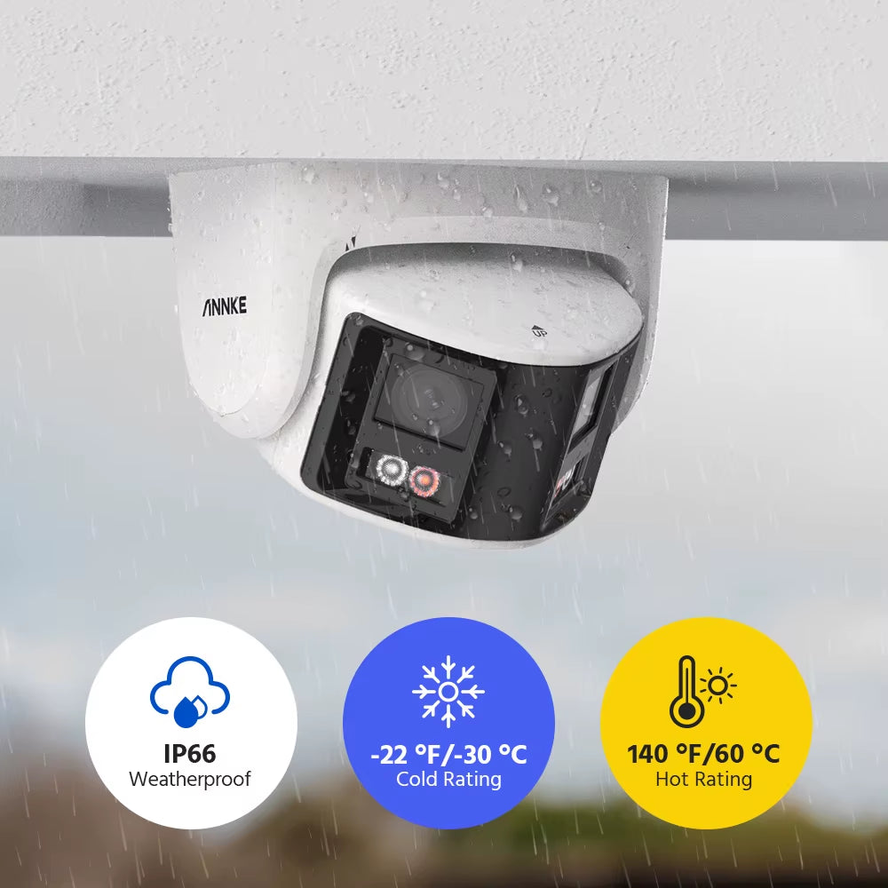 Smart Home 180° 8MP DUO POE Dual Lens Wide View Outdoor Video POE Camera,4K AI Human Detect,8Mp Security CCTV Camera
