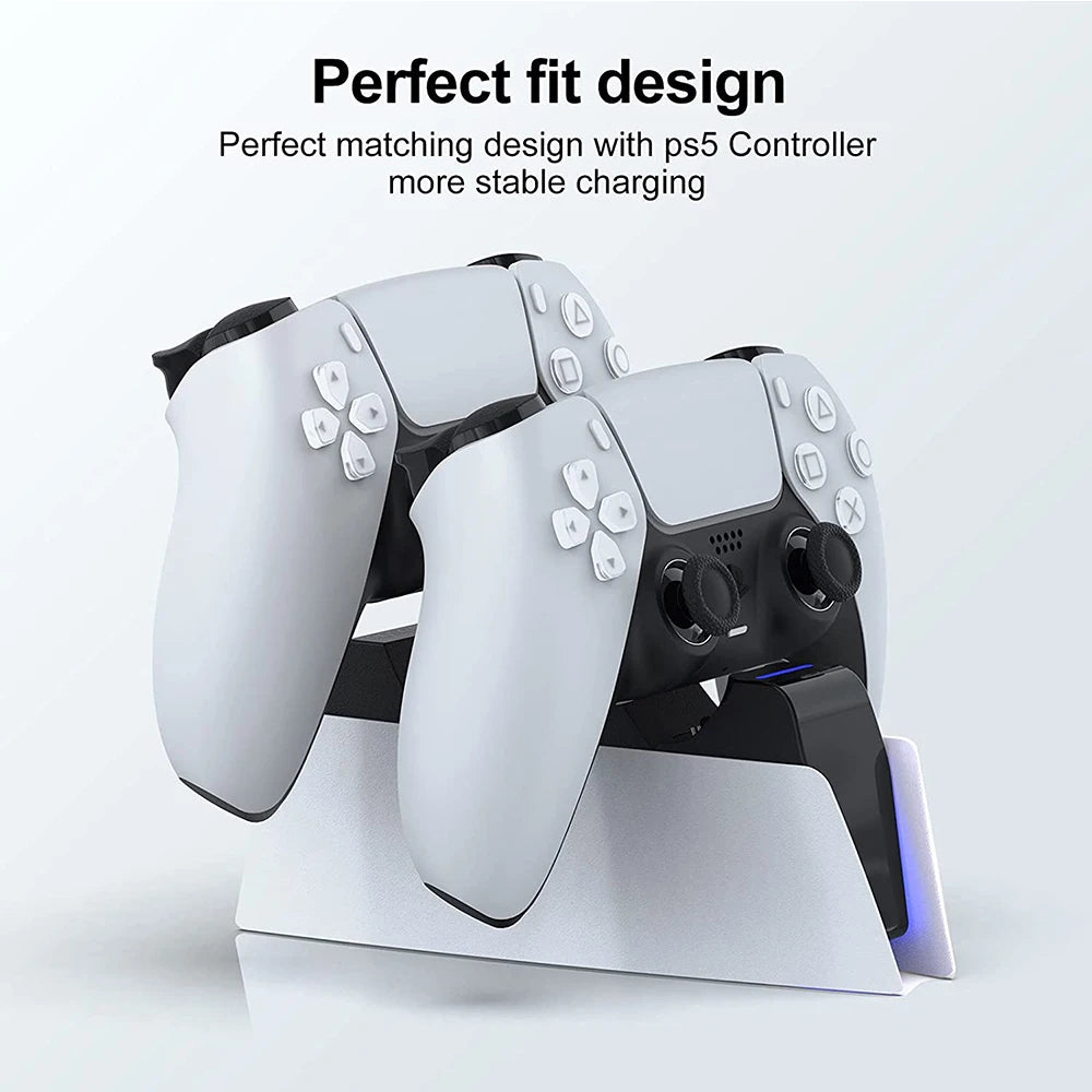 For PS5 Type-C Dualsense Charging Station Dual Charging Dock Charger Stand for Playstation 5 Dualsense Wireless Game Controller