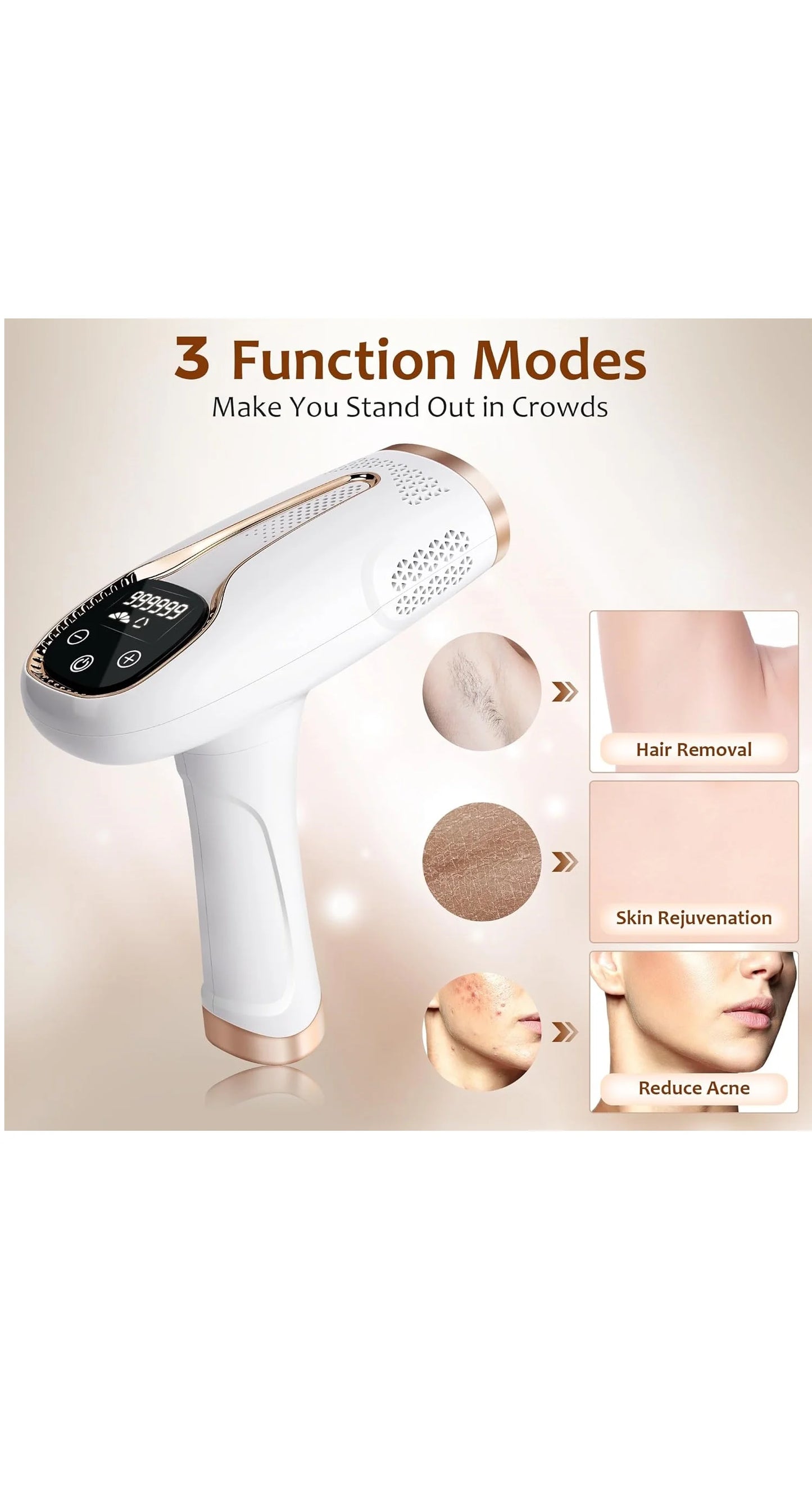 Women’S IPL Hair Removal System with 990000 Flashes Painless Laser Epilator for Home Use Body and Bikini