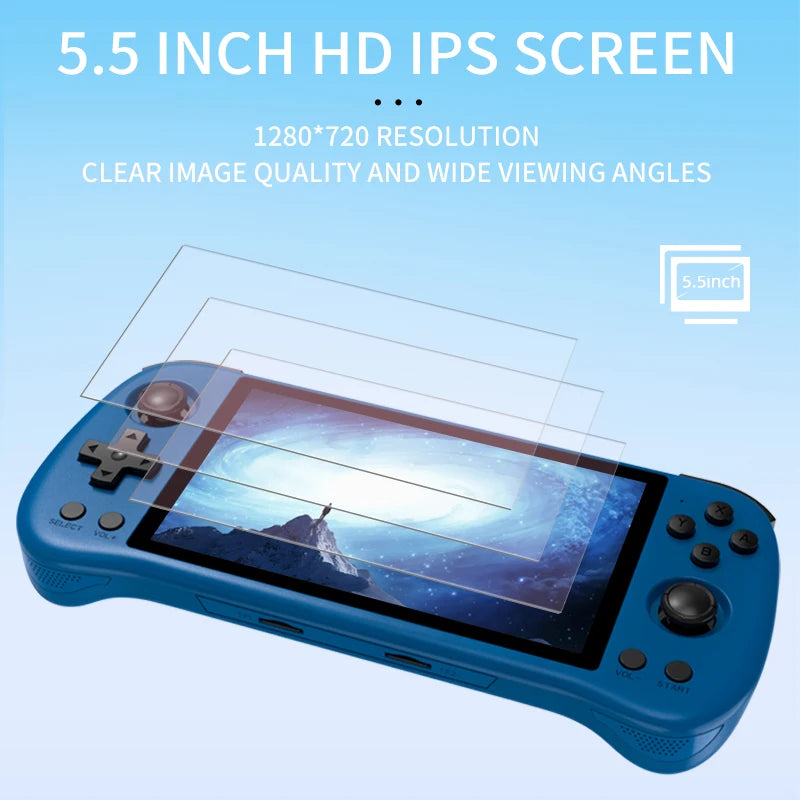 X55 5.5 INCH 1280*720 IPS Screen RK3566 Handheld Game Console Open-Source Retro Console Children'S Gifts