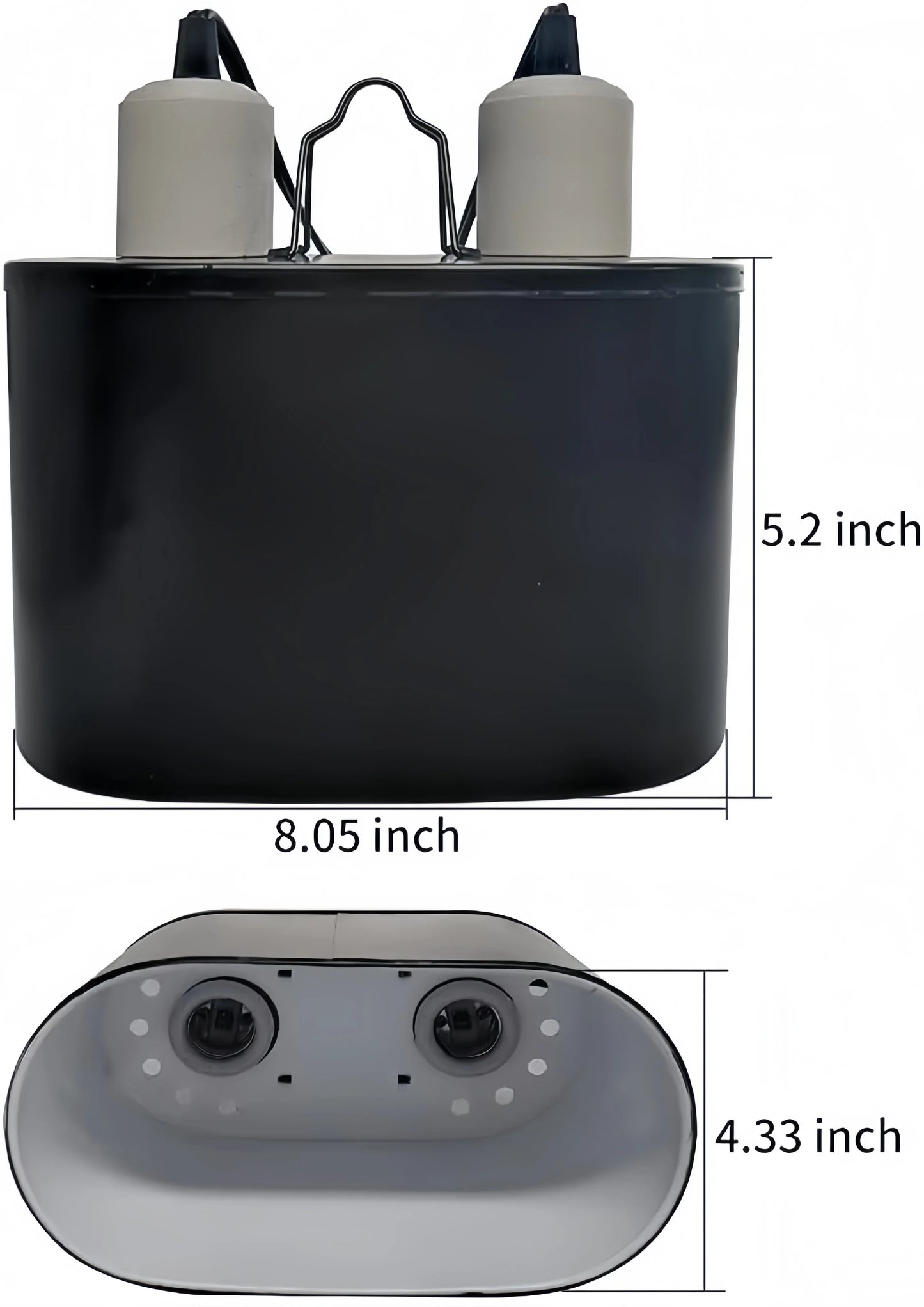 Dual Reptile Light Fixture Dual Deep Heat Lamps UVB Light Fixture for Reptiles Dome Heat Lighting Lamp Combo Kit