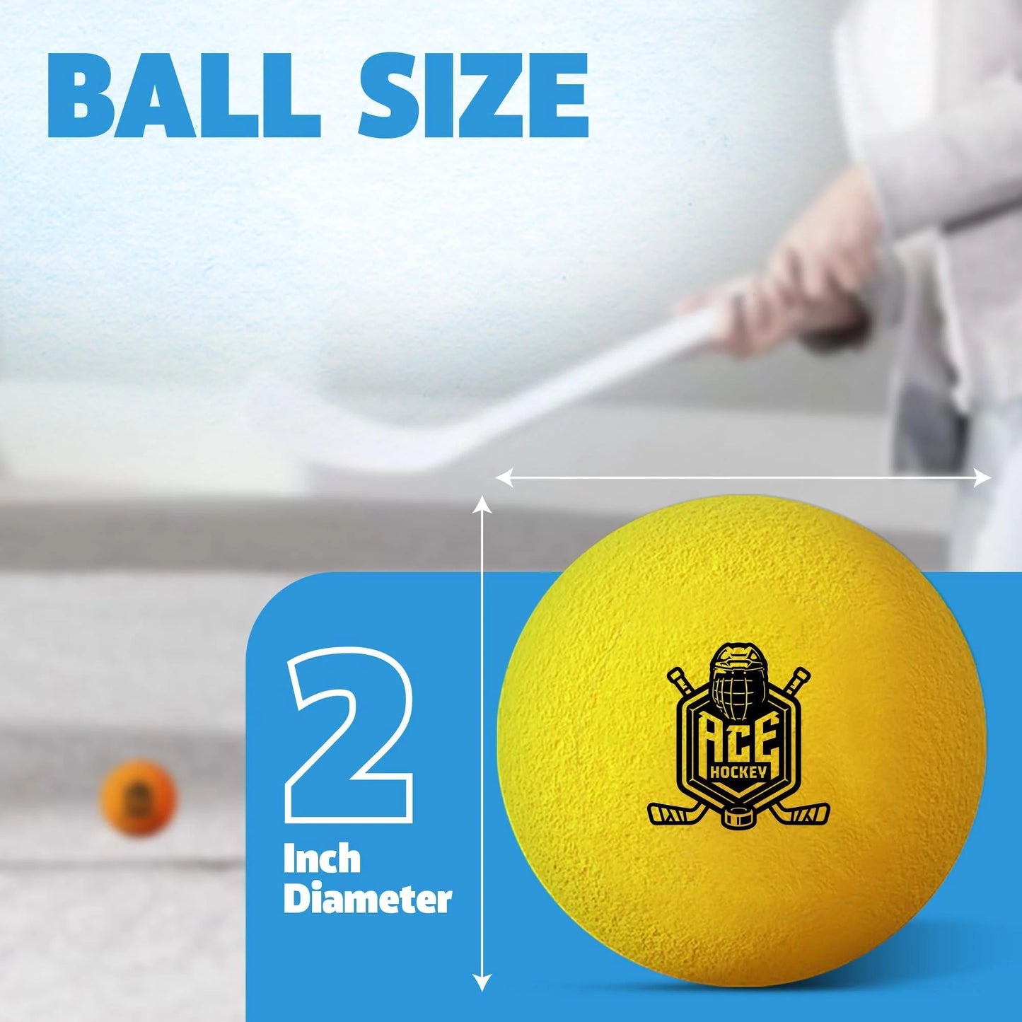 Mini Hockey Balls 6 Soft Foam Balls for Knee and Floor Hockey 2 Indoor Mini Hockey Balls