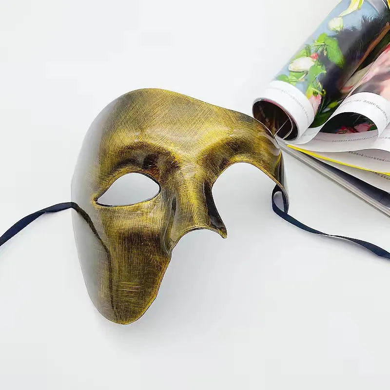 Halloween Costume Party Masquerade Male Masquerade Half Face Adult Phantom of the Opera Retro Prince One-Eyed Mask