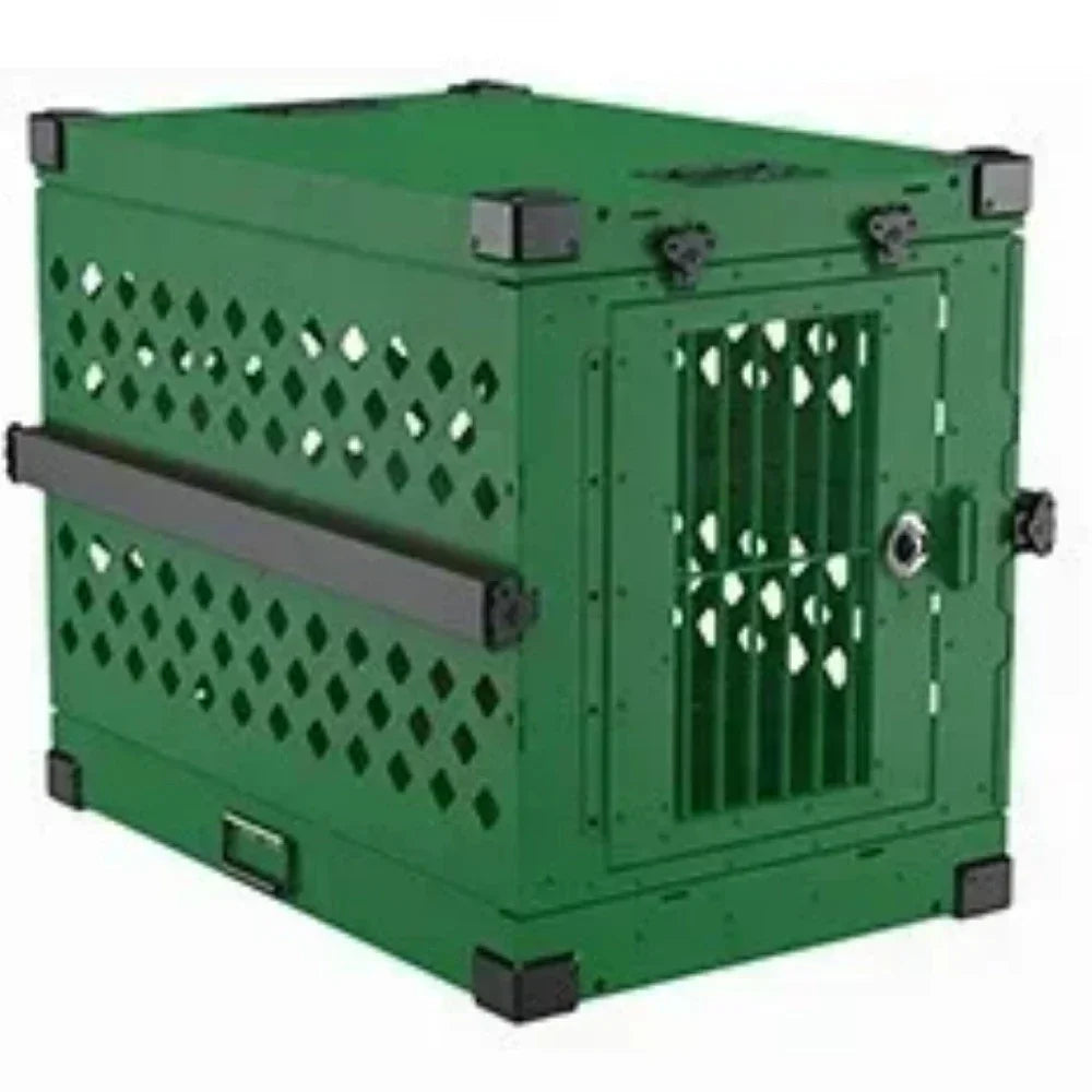 Heavy Duty Collapsible Dog Crate - Premium Aluminium Alloy for Medium to Large Breeds, Perfect for Travel and Camping