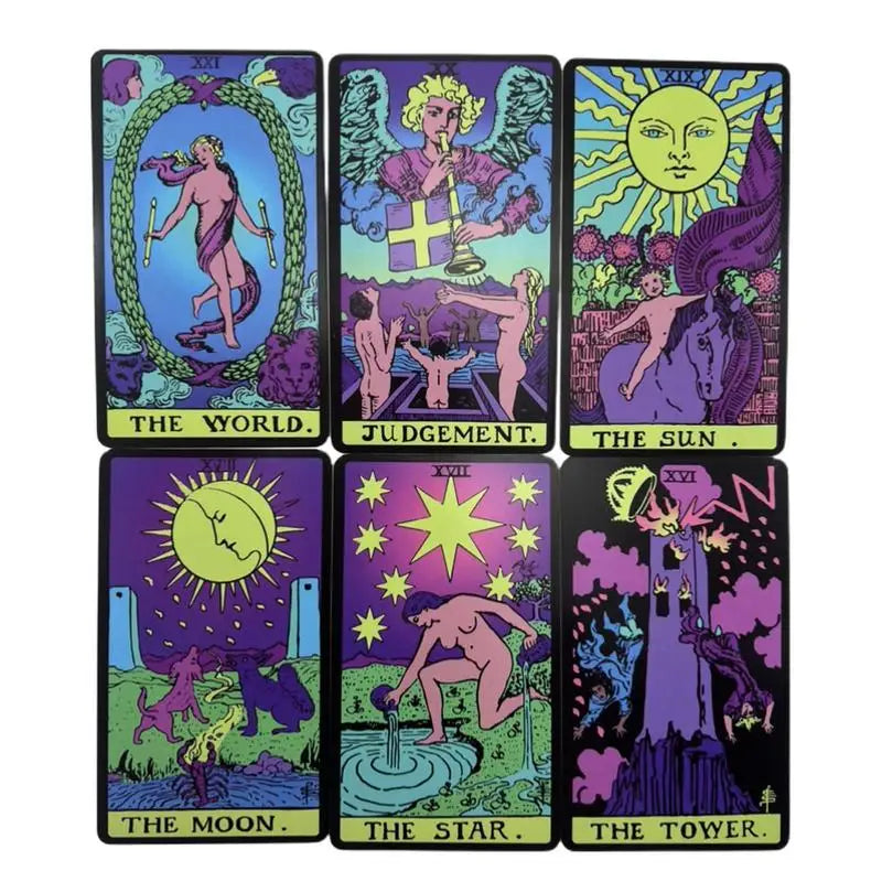 1 Box Neon Rider Tarot Cards 78PCS Original Tarot Deck for Tarot Reading Divination Fortune Telling Game in English Tarot