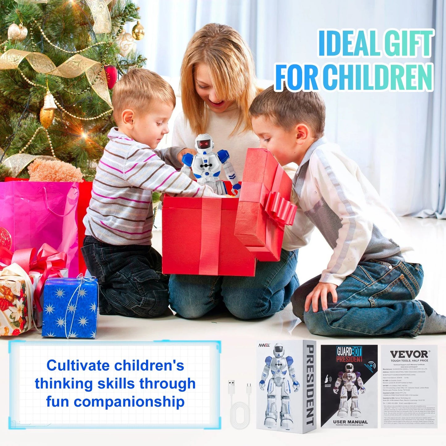 RC Robot Toy for Kids Talking Dancing Gesture Remote Control Programmable