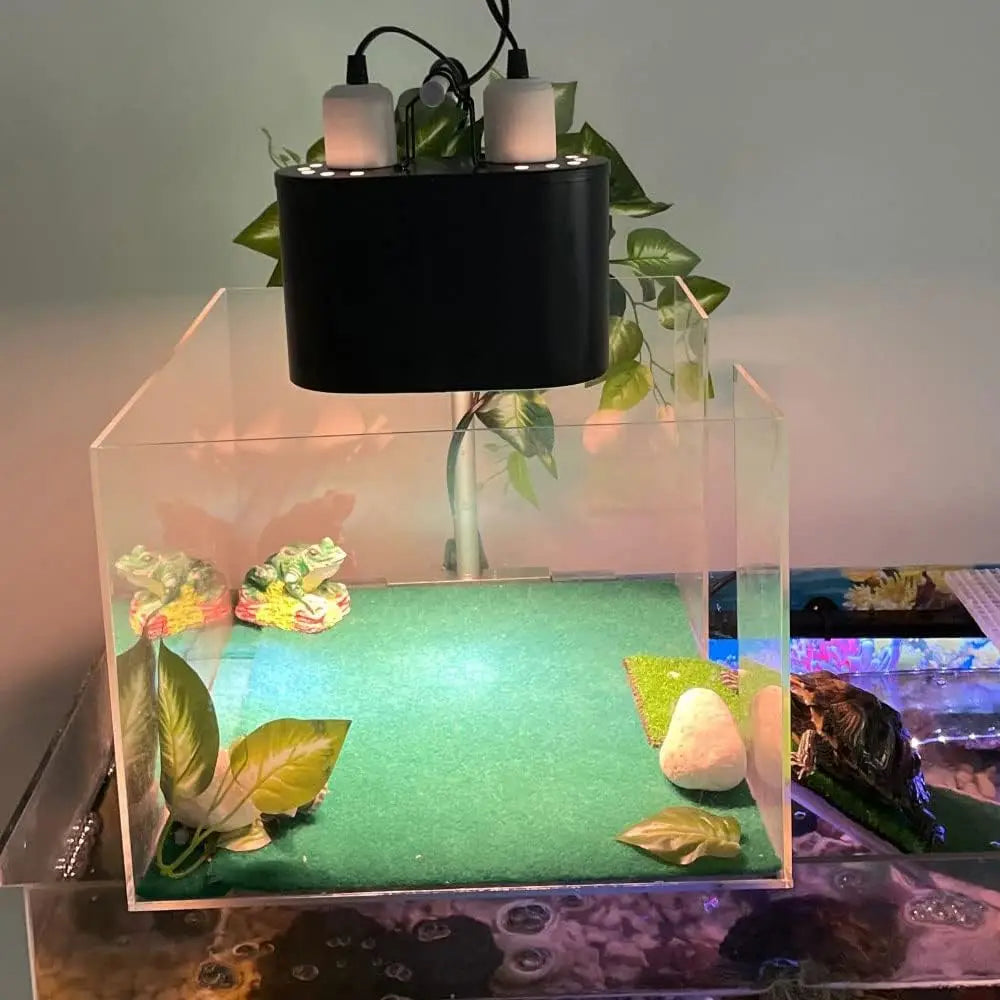 Dual Reptile Light Fixture Dual Deep Heat Lamps UVB Light Fixture for Reptiles Dome Heat Lighting Lamp Combo Kit