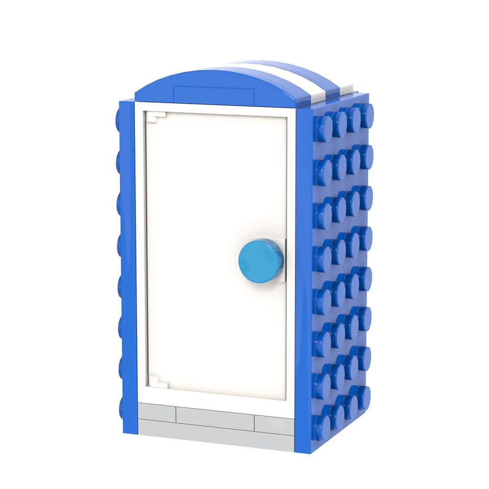 MOC4074 City Series 36Pcs MOC Scenes Portable Toilet Street View Decoration DIY Building Blocks Education Kids Toys for Children