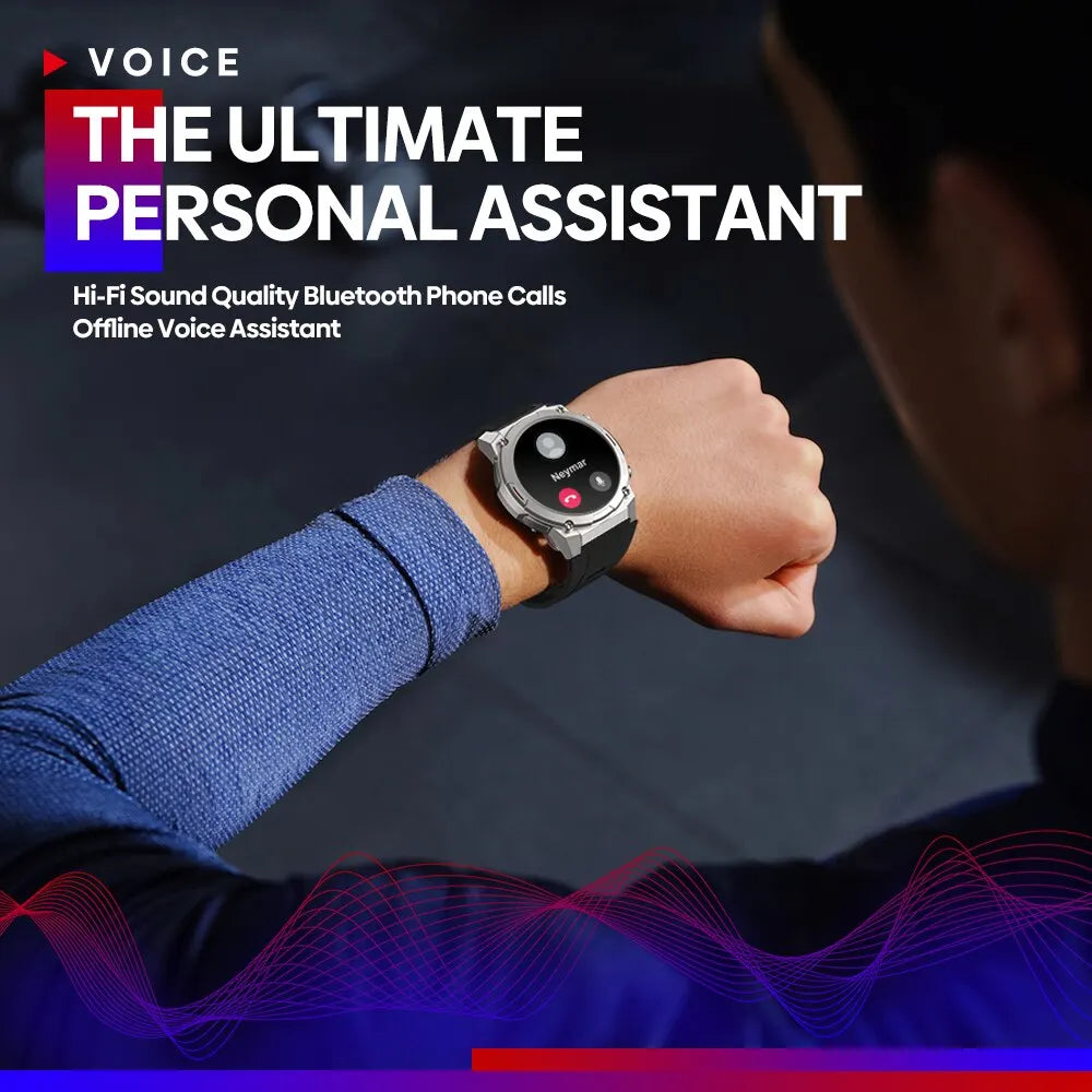 VIBE 7 PRO Voice Calling Smart Watch 1.43 Inch AMOLED Display Hi Fi Phone Calls Toughness Sports Smartwatch for Men