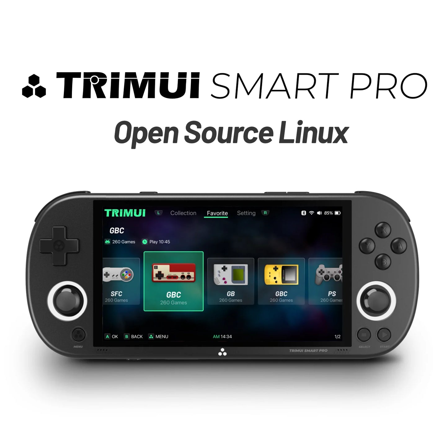 Smart Pro Handheld Game Console 4.96''IPS Screen Linux System Joystick RGB Lighting Smartpro Retro Video Game Player Gift