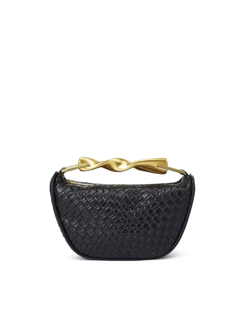Summer Half-Moon Beach Straw Shoulder Bags Women'S Straw Bucket Bag Purse Woven Straw Handbags Casual Tote Crossbody Bag