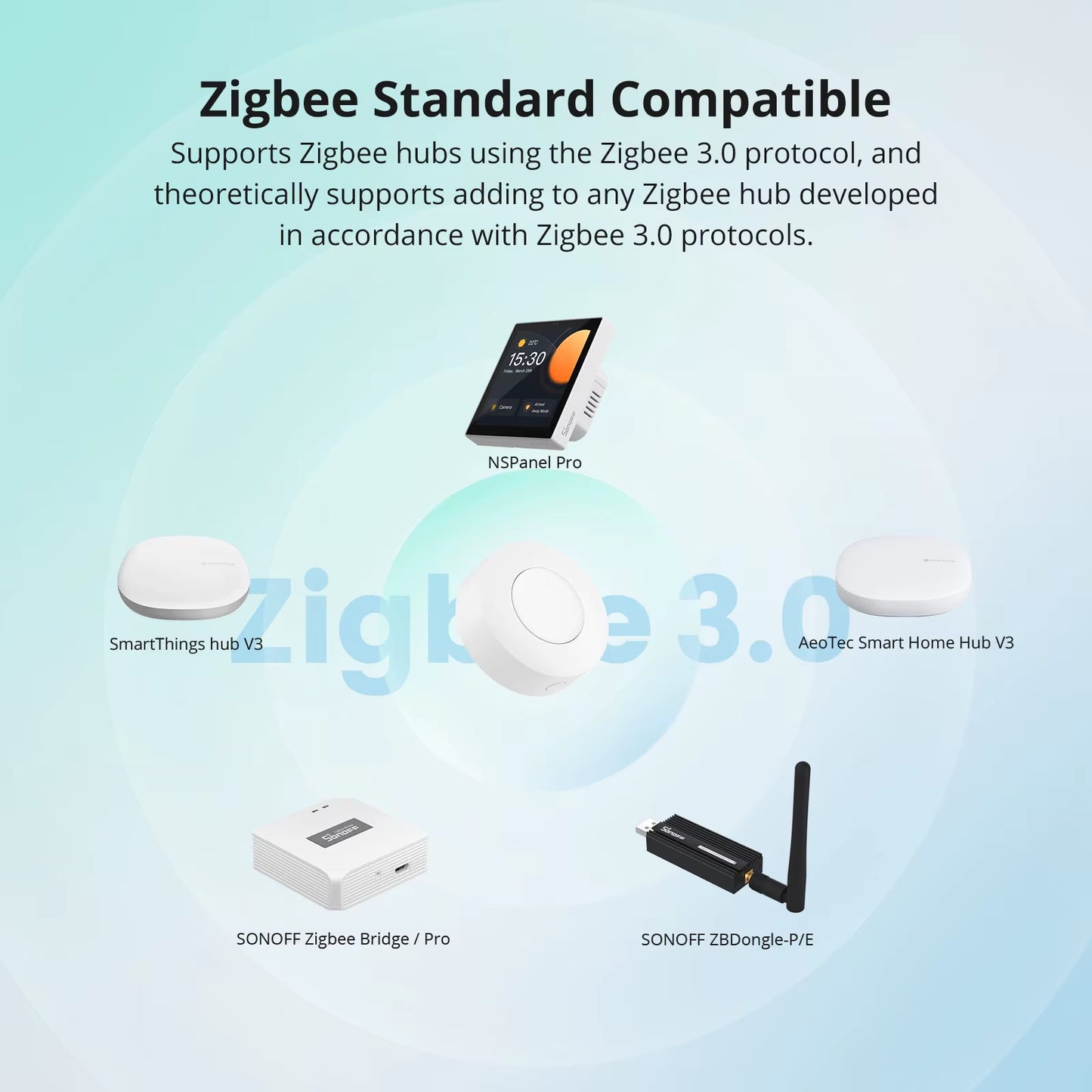 SNZB-01P Zigbee Wireless Switch Custom Button Action Smart Scene Support Nspanel Pro, ZB Bridge Pro, and Zbdongle-E.