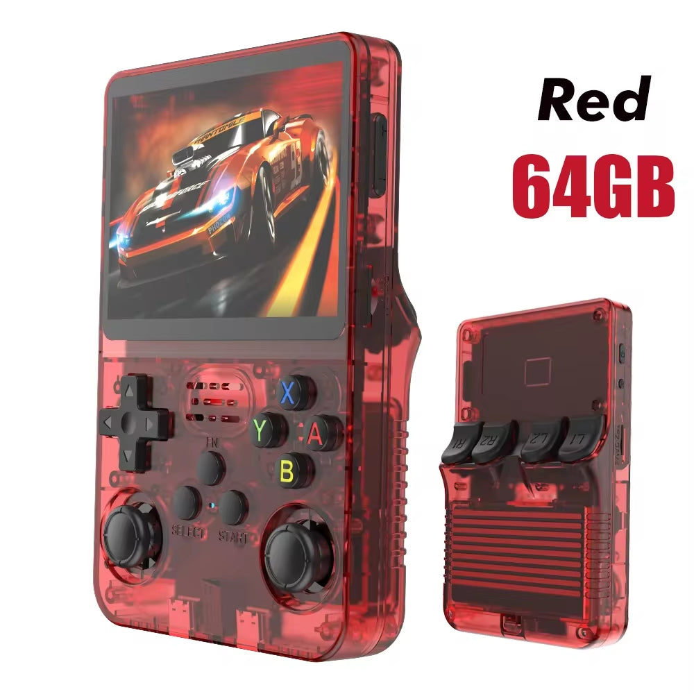 128G Open Source Video Game Console Linux System 3.5 Inch IPS Screen Orange Portable Pocket Video Player 64GG Best Games