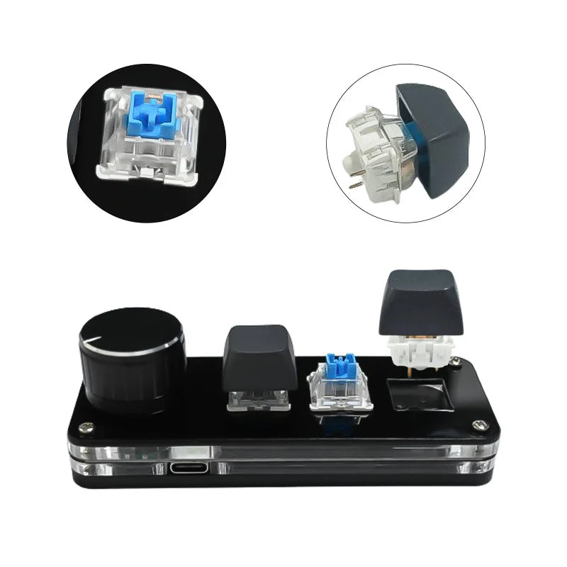 Programming Macro Custom 2 Knob Bluetooth Keyboard RGB 12 Key Copy Paste Mini Button Gaming Keypad Mechanical Hotswap Macropad