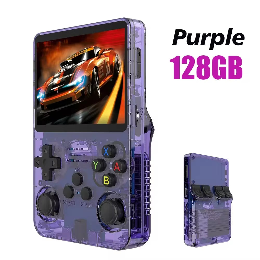 128G Open Source Video Game Console Linux System 3.5 Inch IPS Screen Orange Portable Pocket Video Player 64GG Best Games