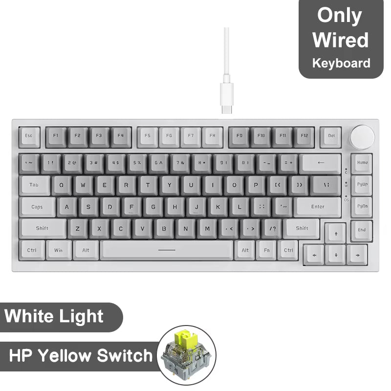 Ak820/Ak820Pro Gaming Mechanical Keyboard Bluetooth 5.1/Wireless/C-Wired Customized Keyboard with Knob Hot Swapping Gasket