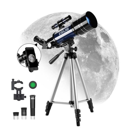  15X-180X Astronomical Telescope with 70mm Aperture Refractor, Phone Adapter, and Adjustable Tripod 