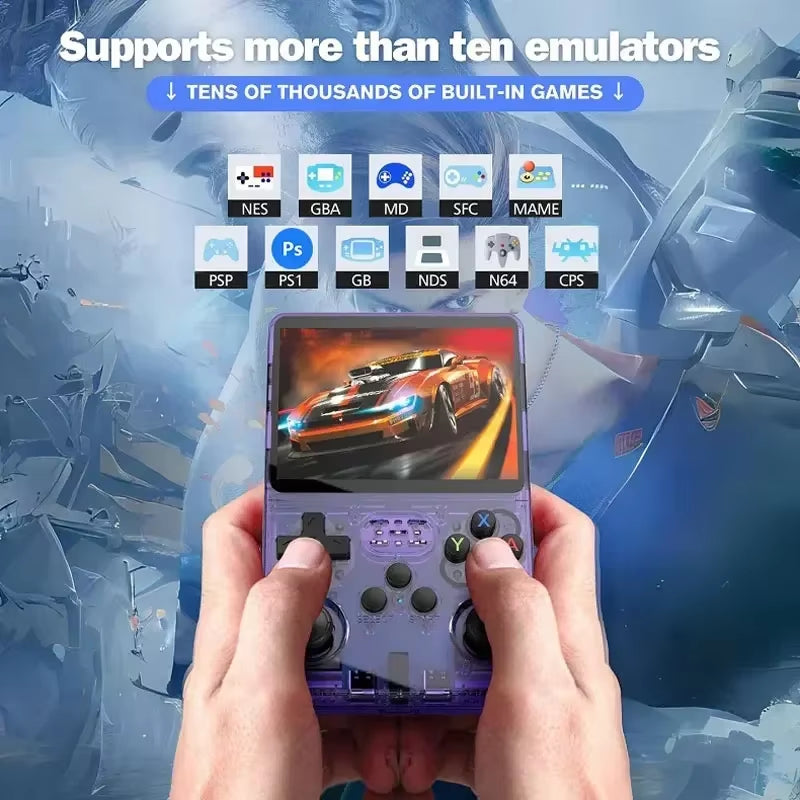 R36S Game Console Linux System 64G Portable Video Consoles 3.5 Inch IPS Screen with Retro Games Pocket Handheld Game Players