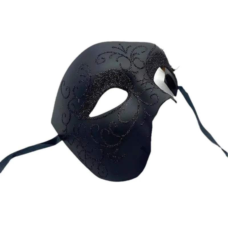 Halloween Costume Party Masquerade Male Masquerade Half Face Adult Phantom of the Opera Retro Prince One-Eyed Mask