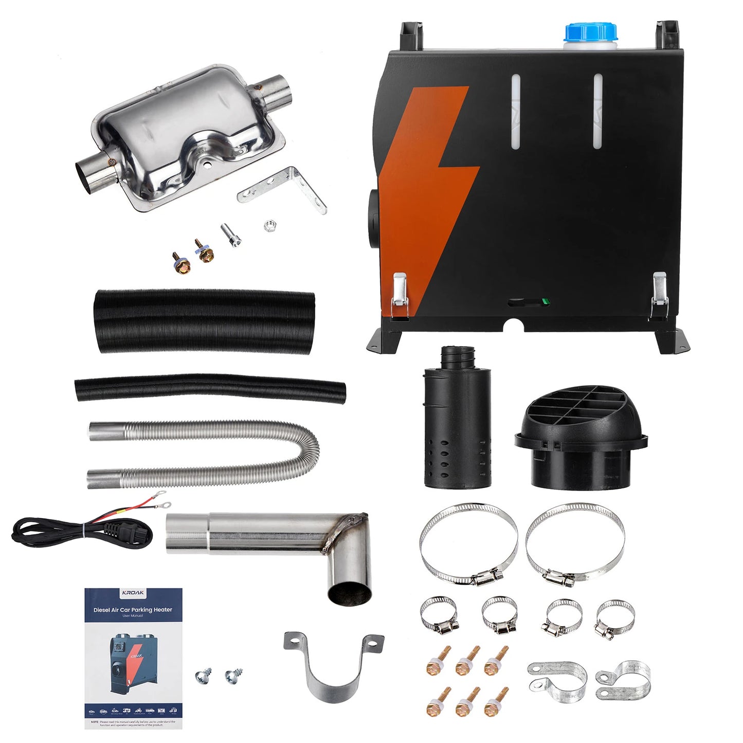 12V 5-8KW Car Diesel Air Heater Portable Parking Heater Heating LCD Display All-In-One with Remote Controlfor Car Trucks Boat Bus RV Trailer