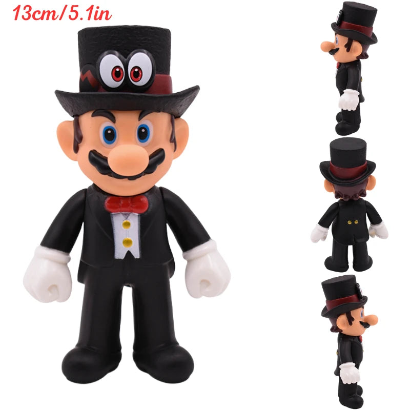 MARIO Series Princess Peach Bowser Cool PVC Action Figure Toys Mario Bros Koopa Troopa Donkey Kong Cappy Anime Model Dolls Gifts