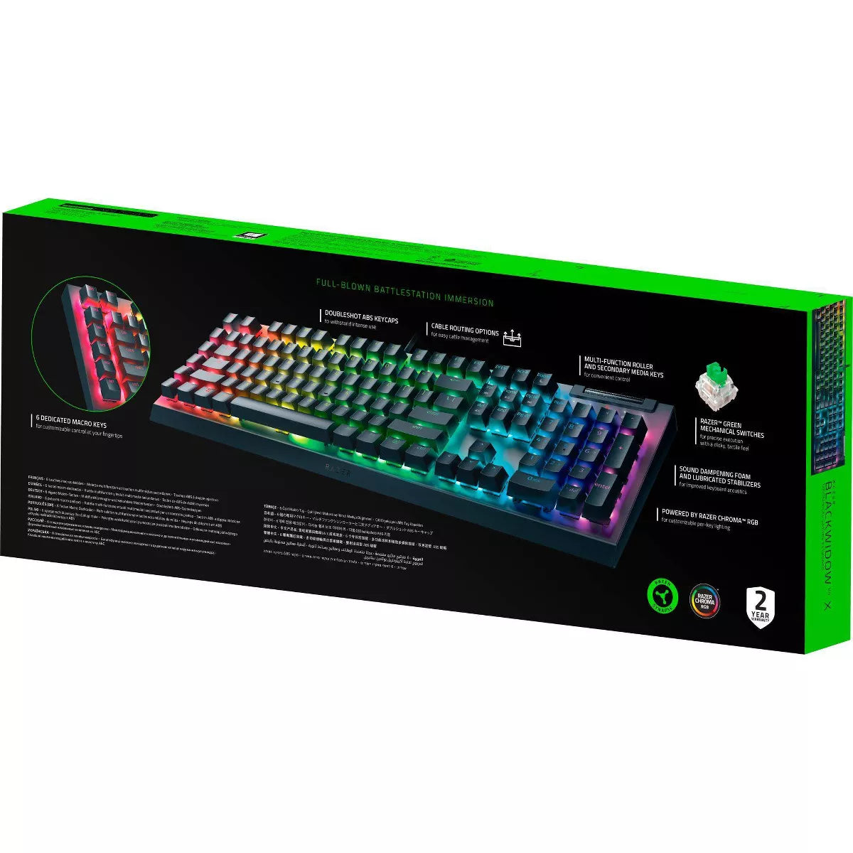 Razer BlackWidow V4 X Mechanical Gaming Keyboard featuring Razer Chroma RGB Lighting