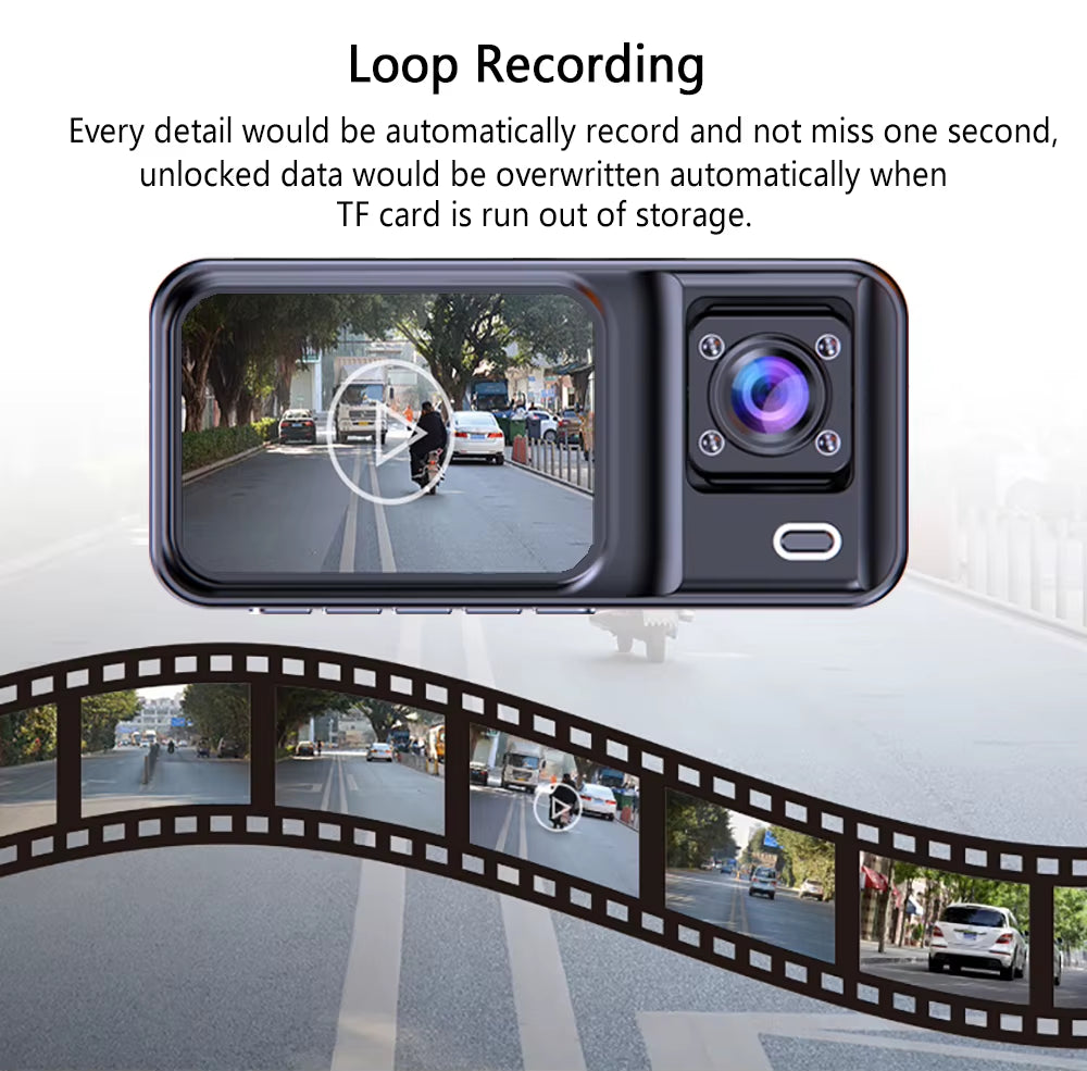 3 Channel Dash Cam for Cars Camera Black Box 3Ch/2Ch 1080P Video Recorder Rear View Camera for Vehicle Car DVR Car Accessories