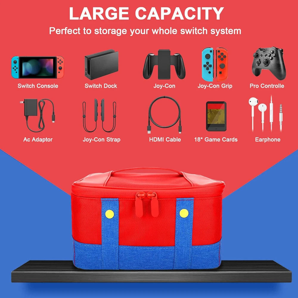 Large Carrying Protective Case for Nintendo Switch OLED Console Pro Controller Travel Storage Bag Case for Switch Accessories