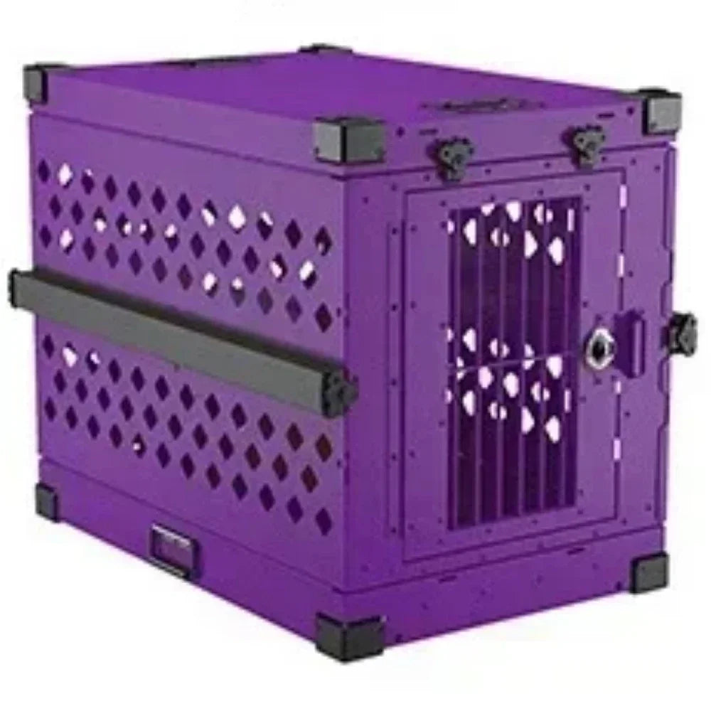 Heavy Duty Collapsible Dog Crate - Premium Aluminium Alloy for Medium to Large Breeds, Perfect for Travel and Camping