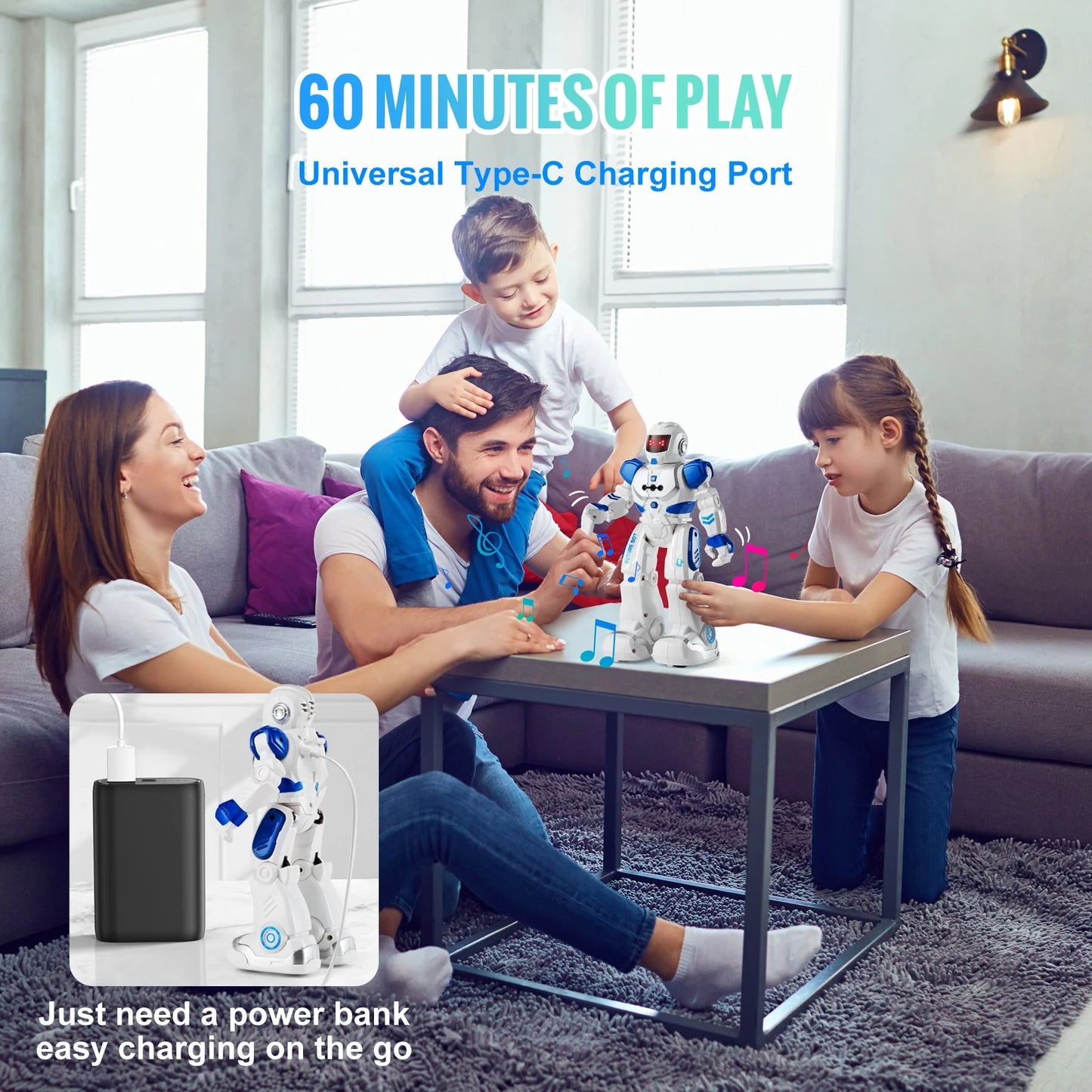 RC Robot Toy for Kids Talking Dancing Gesture Remote Control Programmable