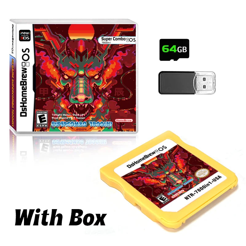 New DS Card 7800 in 1 Game Collection R4 3DS Flash Card for NDSL Ndsi 3DS 2DS Adapter Memory Burning Card DS Video Game Card