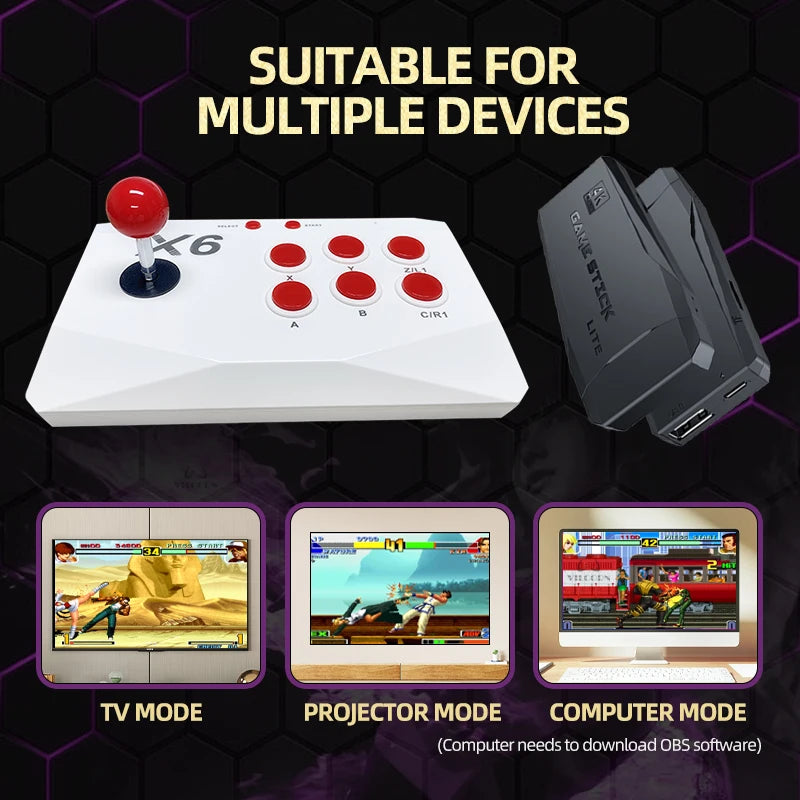 Arcade Video Game Console 4K TV Game Stick with Double Arcade Joysitck Games for Mame/Sega/Ps1/Atari Kid Gift