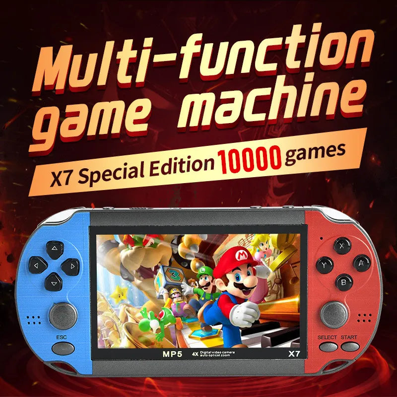 X7 Handheld Game Console 4.3 Inch Handheld High Definition Screen with Clear Video Built in Many Arcade Games Retro Games