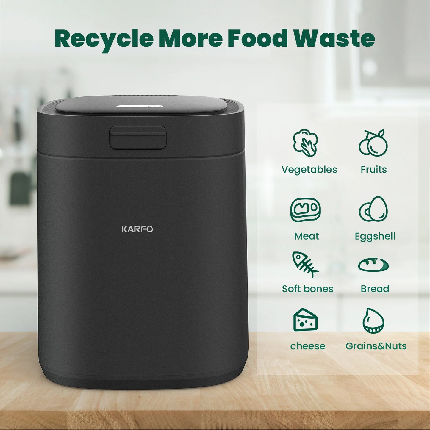 Ecostar S1 Smart Kitchen Waste Composter Eco-Friendly Electric Kitchen Compost Bin Sustainable Indoor Countertop Food Cycler