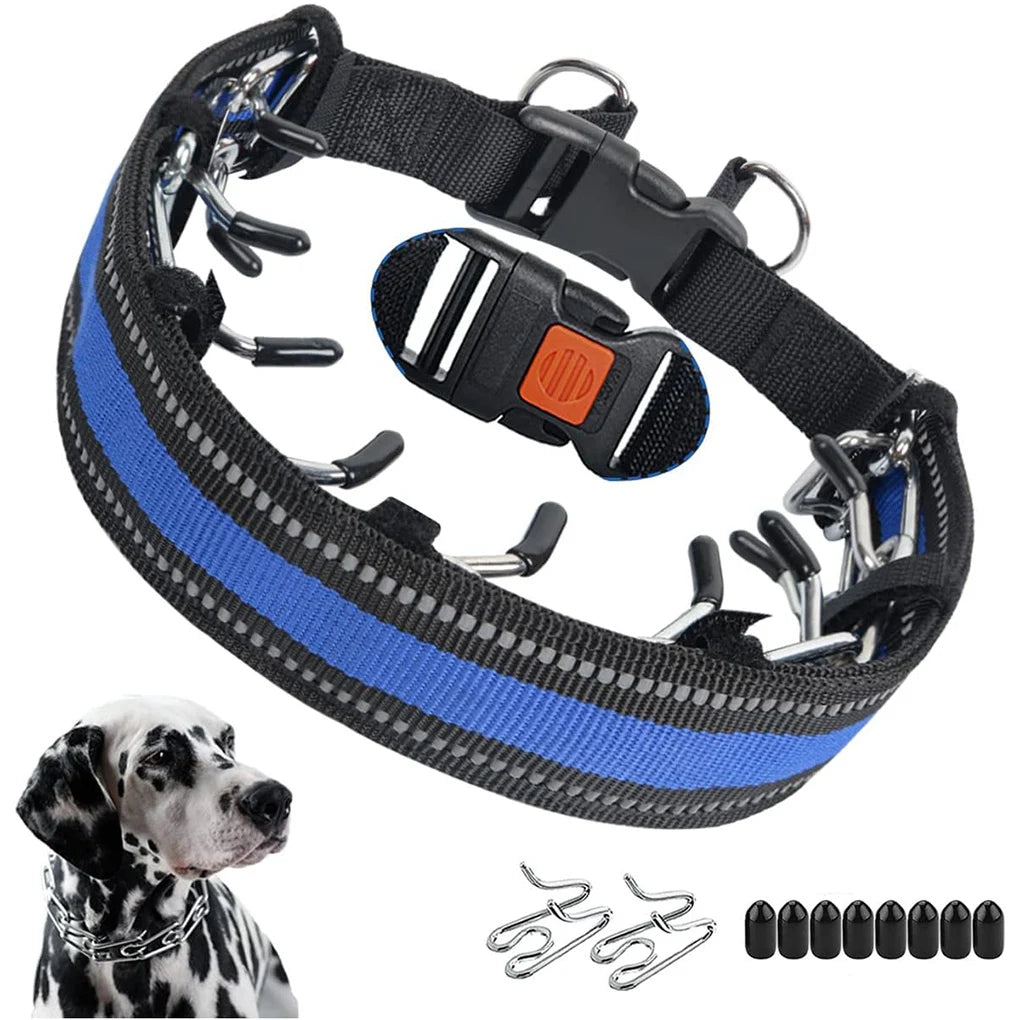 No Pull Dog Collar, Prong Collar for Small, Large Dog, Pinch Collar for Dogs with Quick Release Buckle, Prong Collar Cover