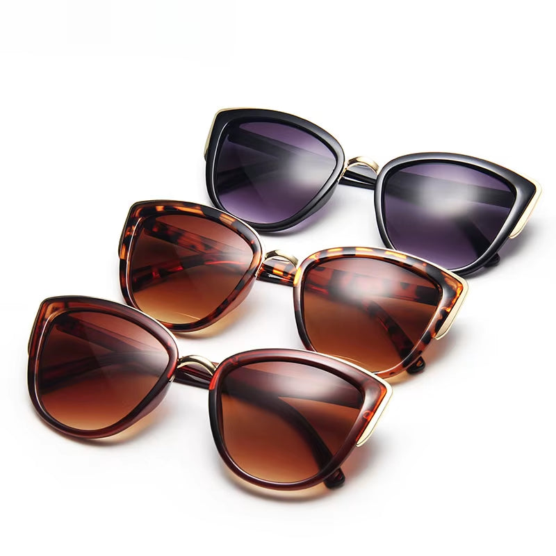 Cat Eye Sunglasses for Women PC with Metal Big Black Fast Selling Luxury Women Polarized Sunglasses Sunwear