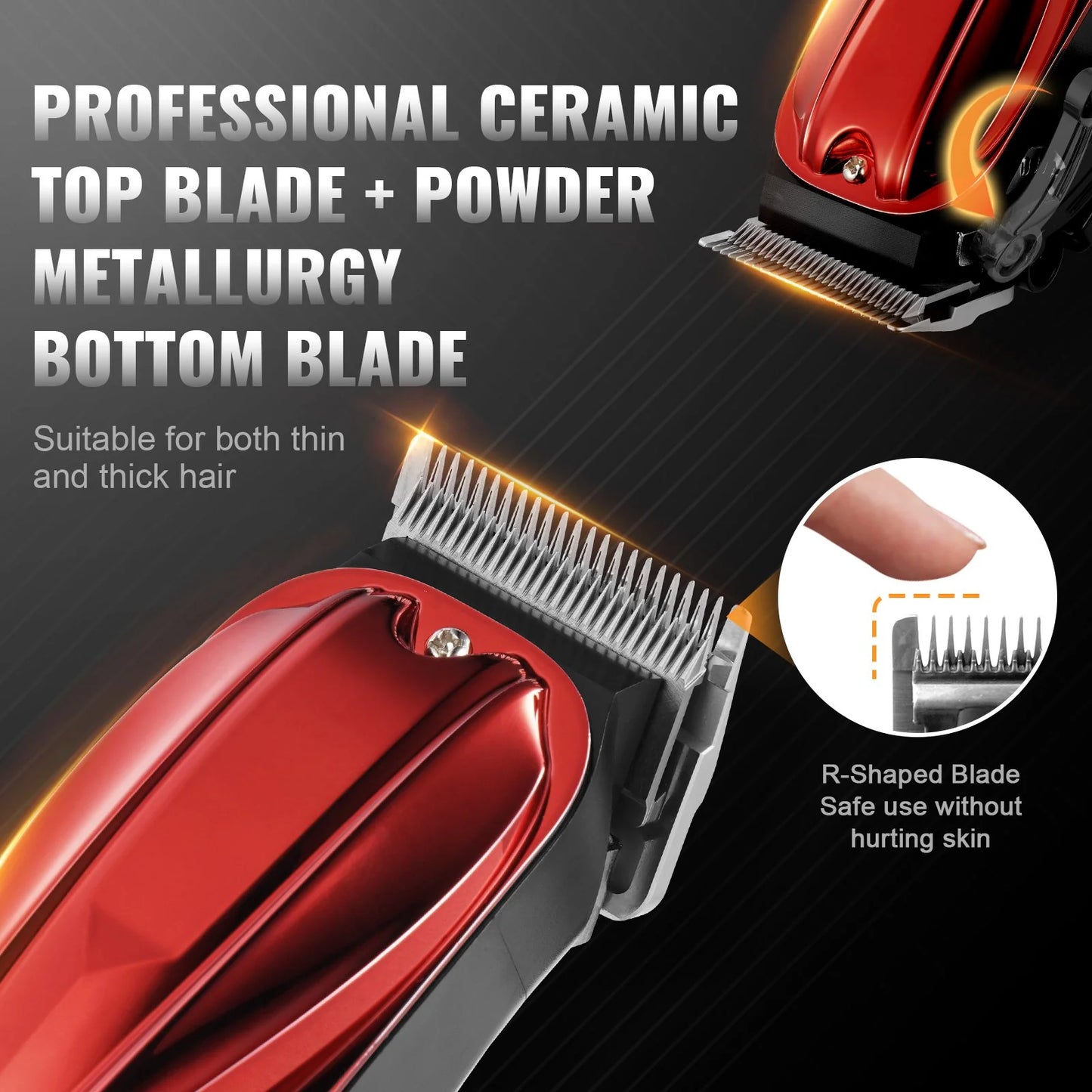 Professional Hair Clipper Men'S Barber Clipper 6800RPM with LCD Display