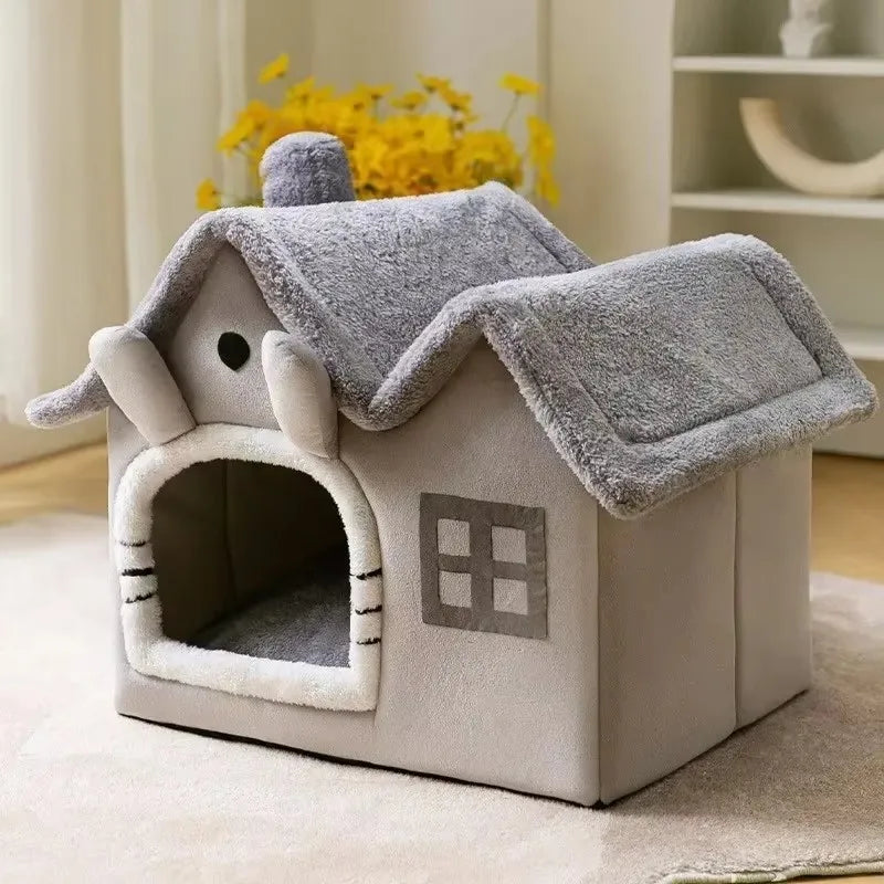 Cozy Foldable Dog House Bed Mat - Perfect Winter Retreat for Small to Medium Dogs and Cats