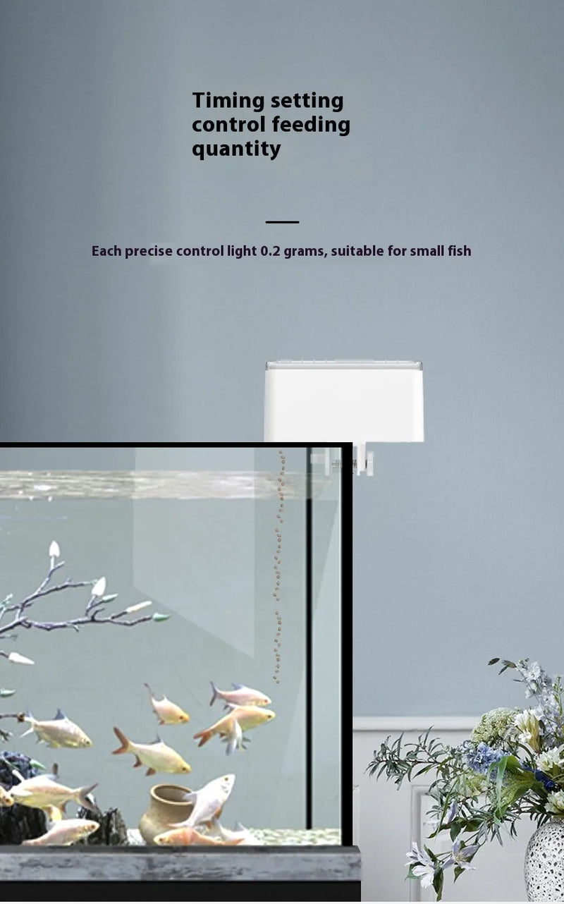 LED Aquarium Digital Fish Tank 70Ml Intelligent Digital Automatic Fishes Feeder with Timer Pet Feeding Fish Food Dispenser Food