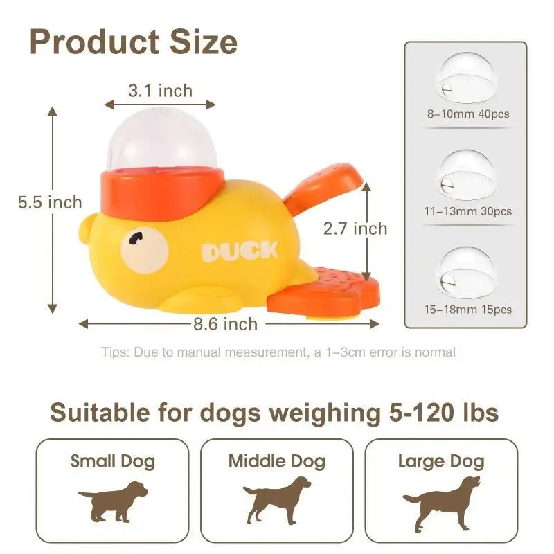 Dog Puzzle Feeder Pet Automatic Feeding Machine Yellow Duck Interactive Food Snack Feeder for Dog Training Mental Enrichment