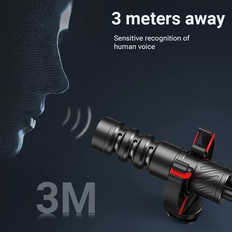 Aluminum Alloy Professional Recording Microphone with Spring Cable Plug and Play for Canon Nikon DSLR Camera Smartphone