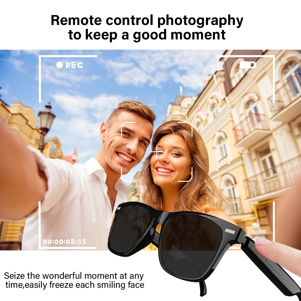 Smart Anti-Blue Light Sunglasses Bluetooth Talk Remote Control Camera Music Playback UV Protection Smart Glasses