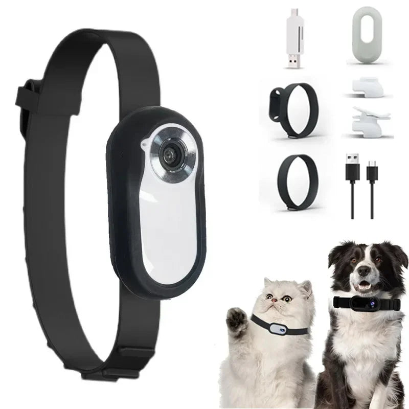 HD 1080P Wireless Pet Camera Collar - No Wifi Required, Ideal for Recording Your Pet's Adventures