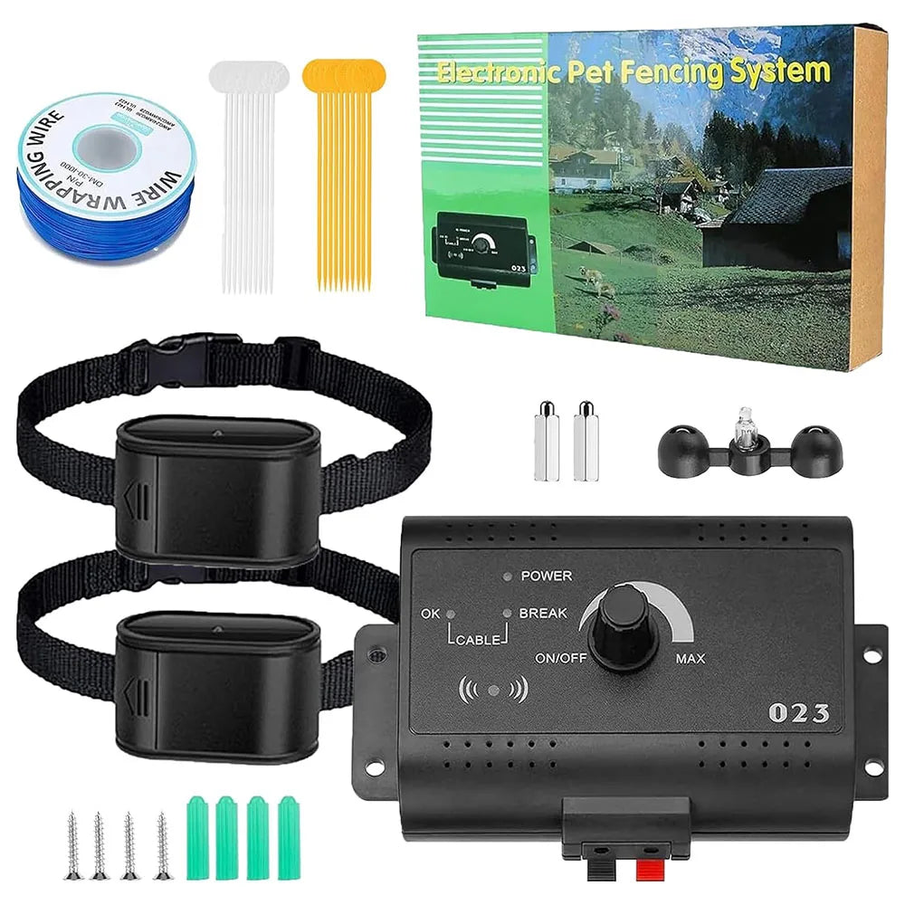 Ultimate Electric Pet Fence Collars for Stubborn Dogs - In-Ground/Aboveground Boundary System for Up to 1/2 Acre
