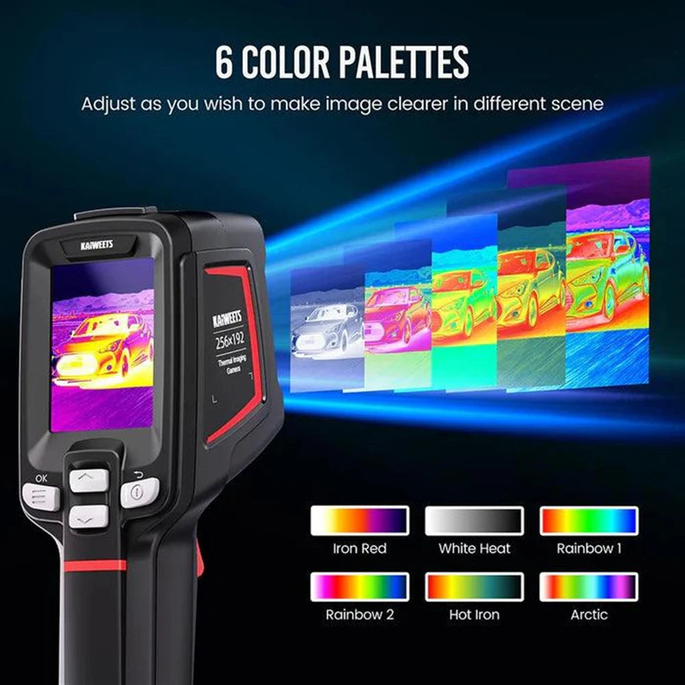 Thermal Imaging Camera 256X192 Resolution IP68 Waterproof 4 Image Modes 6 Color Palettes 16 Hour Battery 32G Memory