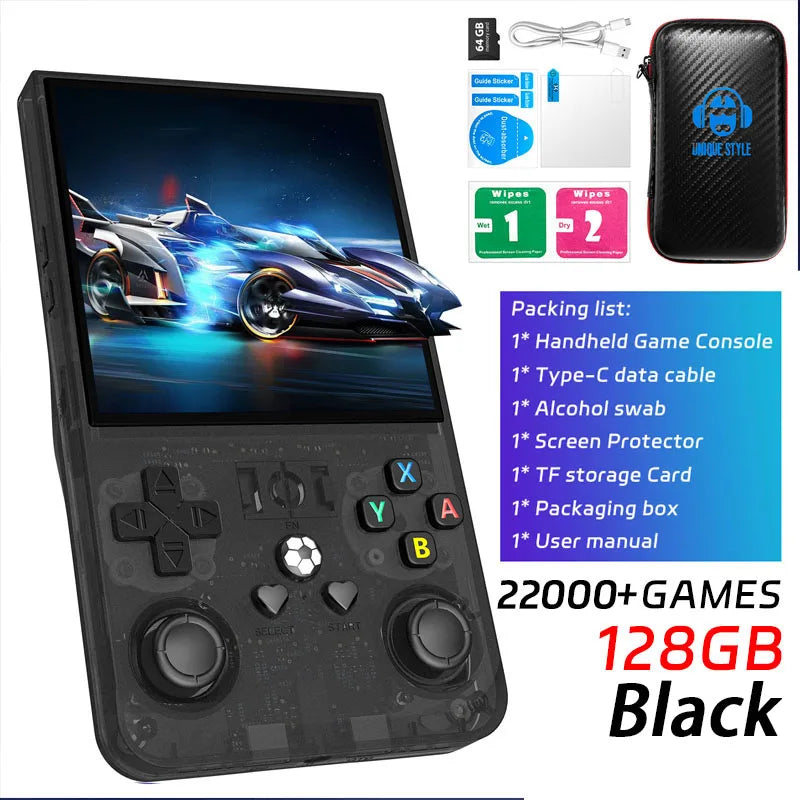 R36MAX Retro Handheld Console - 64/128GB Lag-Free Emulation 18000+ Games 4.0" IPS Screen Ergonomic Contour Grips